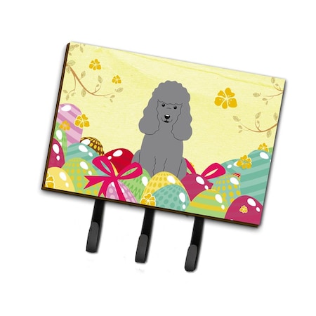 Carolines Treasures Easter Eggs Poodle Silver Leash or Key Holder BB6068TH68